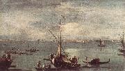 GUARDI, Francesco The Lagoon with Boats, Gondolas, and Rafts kug oil painting